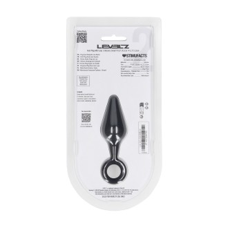 Levelz Silicone Anal Plug with Loop - S - Black