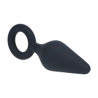 Levelz Silicone Anal Plug with Loop - S - Black