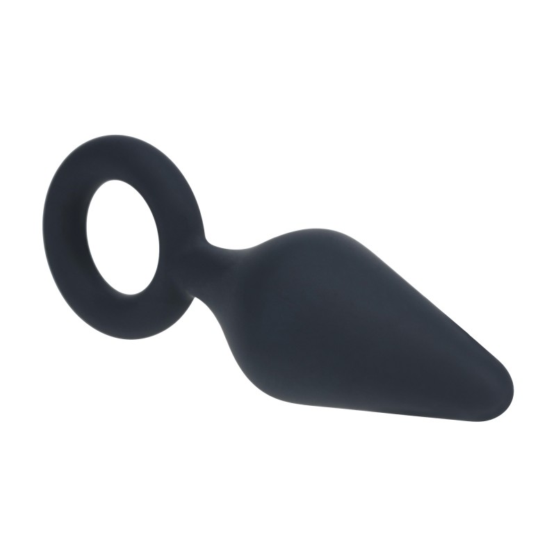 Levelz Silicone Anal Plug with Loop - S - Black