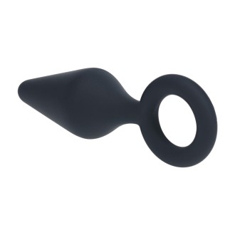 Levelz Silicone Anal Plug with Loop - S - Black