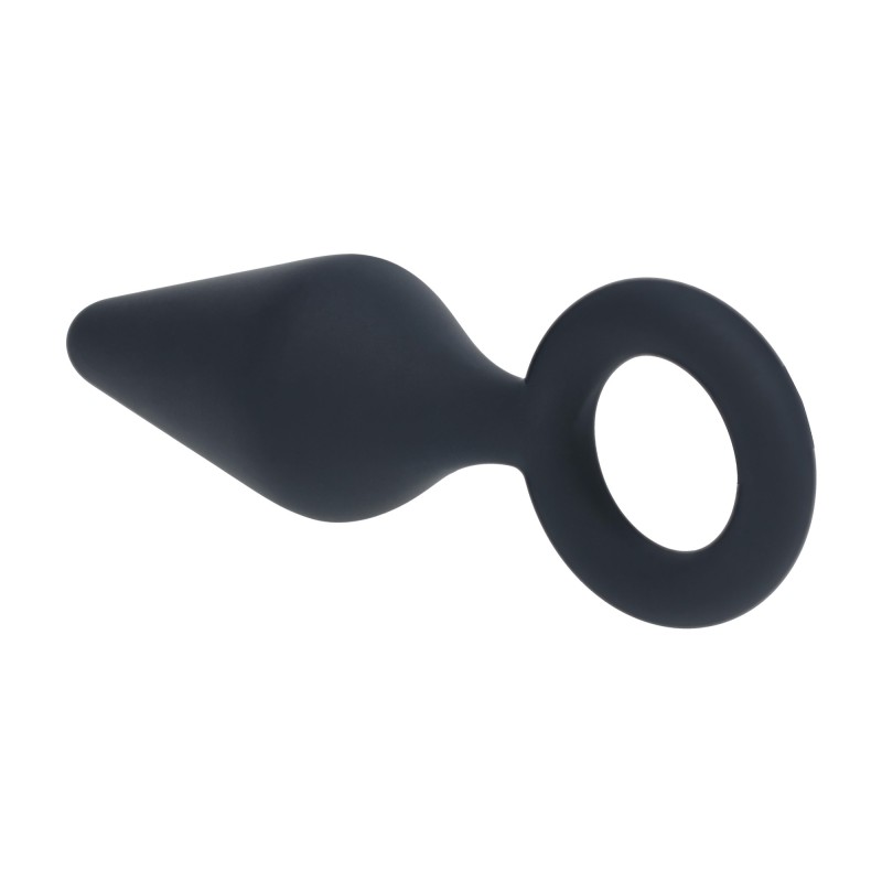 Levelz Silicone Anal Plug with Loop - S - Black