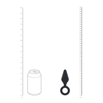 Levelz Silicone Anal Plug with Loop - S - Black