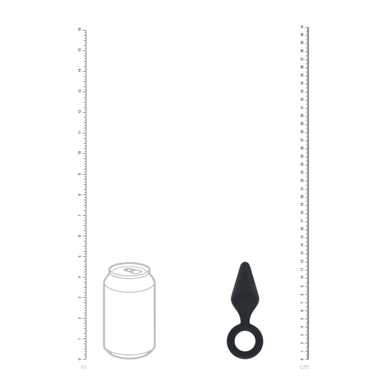 Levelz Silicone Anal Plug with Loop - S - Black