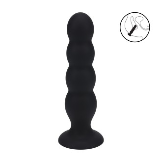 Levelz Quad Rattle Liquid Silicone Anal Plug - XL - Black