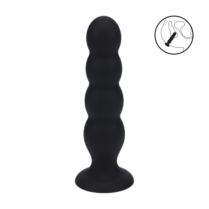 Levelz Quad Rattle Liquid Silicone Anal Plug - XL - Black