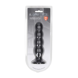 Levelz Quad Rattle Liquid Silicone Anal Plug - XL - Black