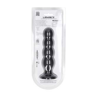 Levelz Quad Rattle Liquid Silicone Anal Plug - XL - Black