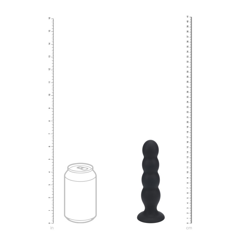 Levelz Quad Rattle Liquid Silicone Anal Plug - XL - Black