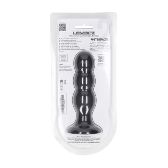Levelz Tri Rattle Liquid Silicone Anal Plug - L - Black