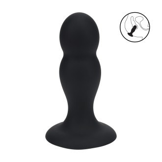 Levelz Double Rattle Liquid Silicone Anal Plug - M - Black