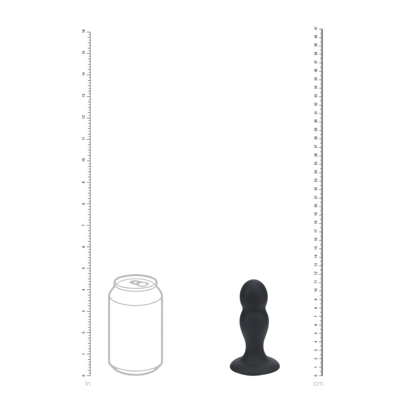 Levelz Double Rattle Liquid Silicone Anal Plug - M - Black