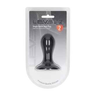 Levelz Single Rattle Liquid Silicone Anal Plug - S - Black