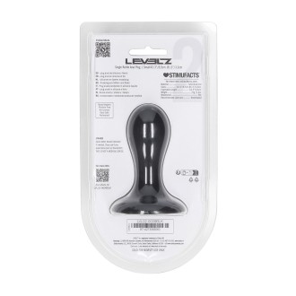 Levelz Single Rattle Liquid Silicone Anal Plug - S - Black