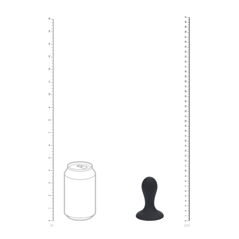 Levelz Single Rattle Liquid Silicone Anal Plug - S - Black