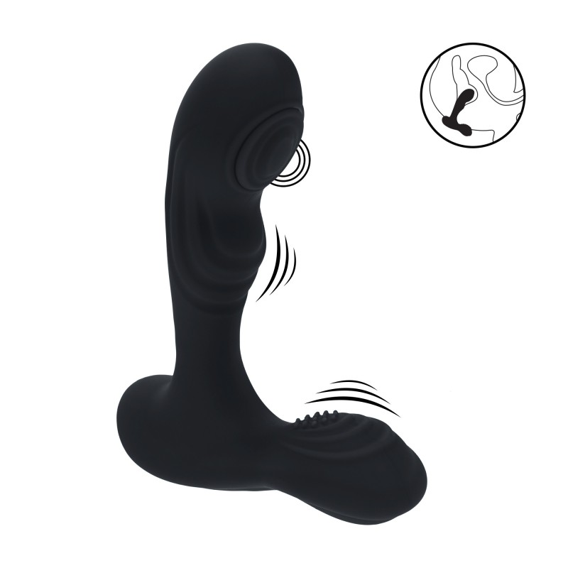 Levelz Vibrating and Tapping Silicone Prostate Massager with Ball Stimulator - Black