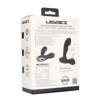 Levelz Vibrating and Tapping Silicone Prostate Massager with Ball Stimulator - Black