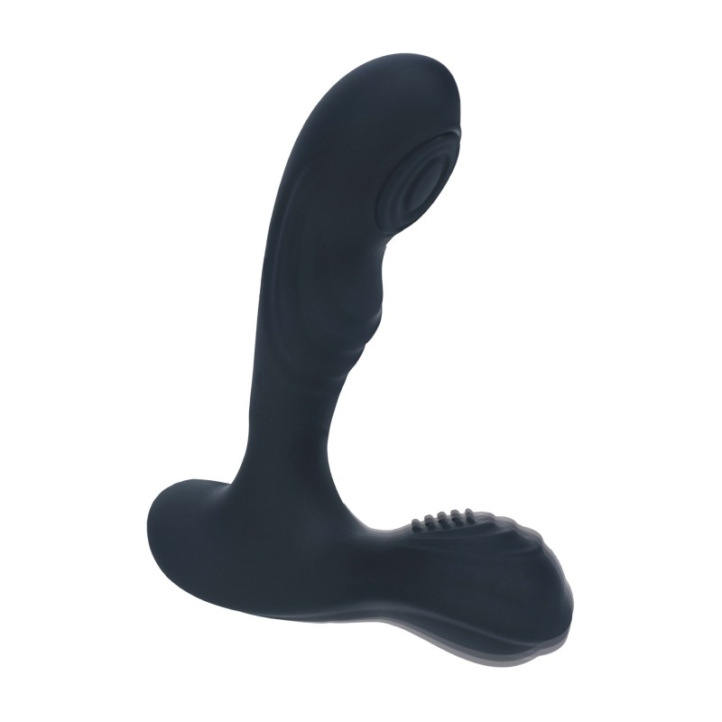 Levelz Vibrating and Tapping Silicone Prostate Massager with Ball Stimulator - Black