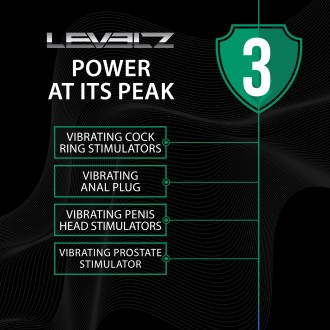 Levelz Vibrating and Tapping Silicone Prostate Massager with Ball Stimulator - Black
