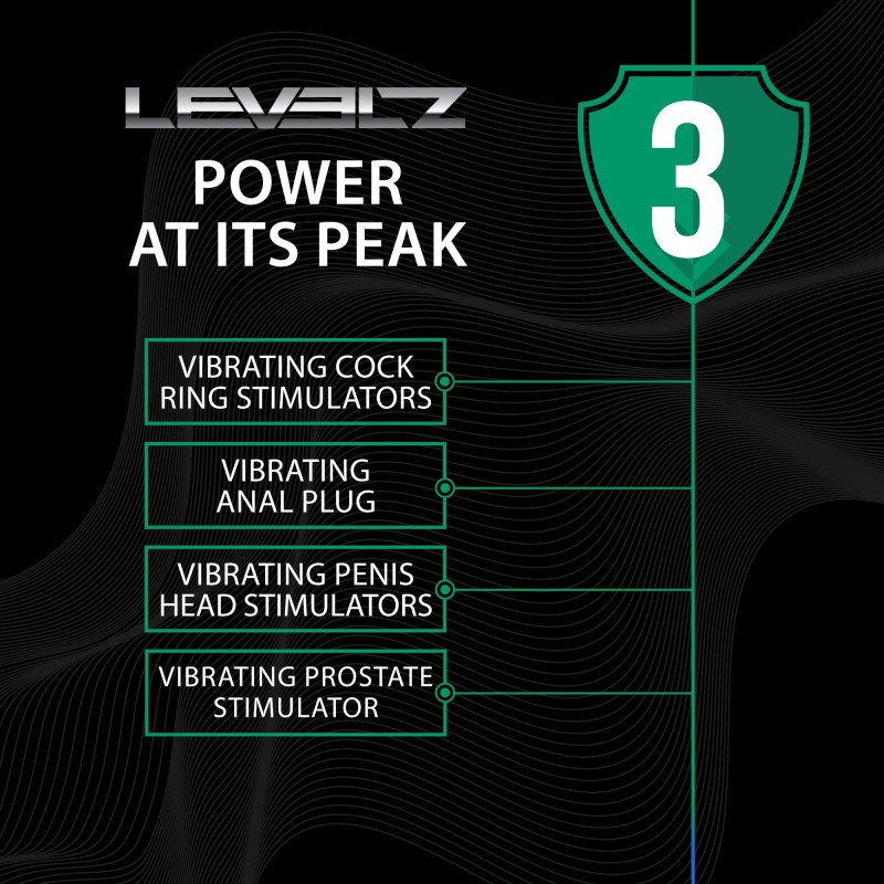 Levelz Vibrating and Tapping Silicone Prostate Massager with Ball Stimulator - Black