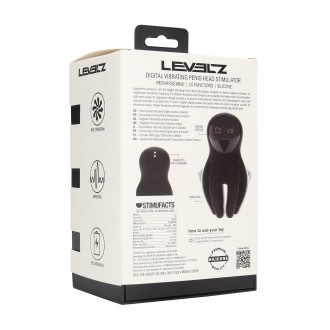 Levelz Digital Vibrating Silicone Penis Head Stimulator with Tentacles - Black