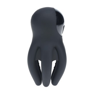 Levelz Digital Vibrating Silicone Penis Head Stimulator with Tentacles - Black