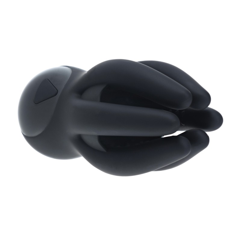 Levelz Digital Vibrating Silicone Penis Head Stimulator with Tentacles - Black