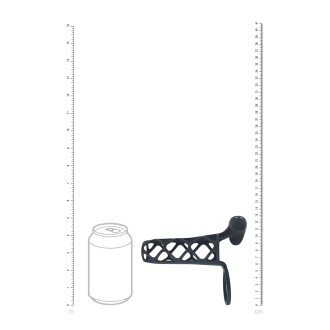 Levelz Vibrating Cage Silicone Cock Sleeve and Ball Ring - Black
