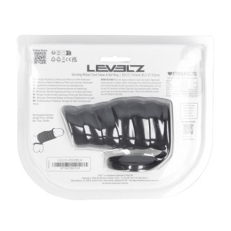 Levelz Vibrating Ribbed Silicone Cock Sleeve and Ball Ring - Black