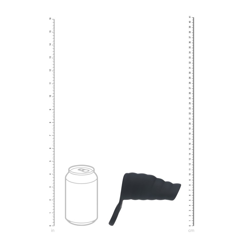 Levelz Vibrating Ribbed Silicone Cock Sleeve and Ball Ring - Black