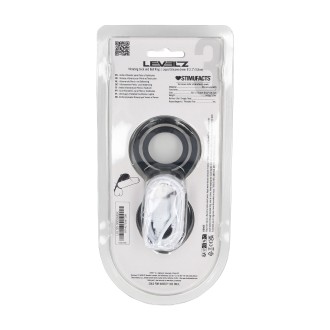 Levelz Vibrating Cock and Ball Ring with Winged Stimulator - Black