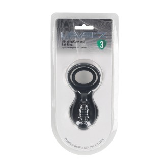 Levelz Vibrating Cock and Ball Ring with Winged Stimulator - Black