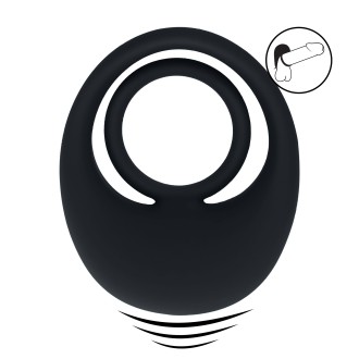 Levelz Vibrating Liquid Silicone Cock and Ball Ring - Black