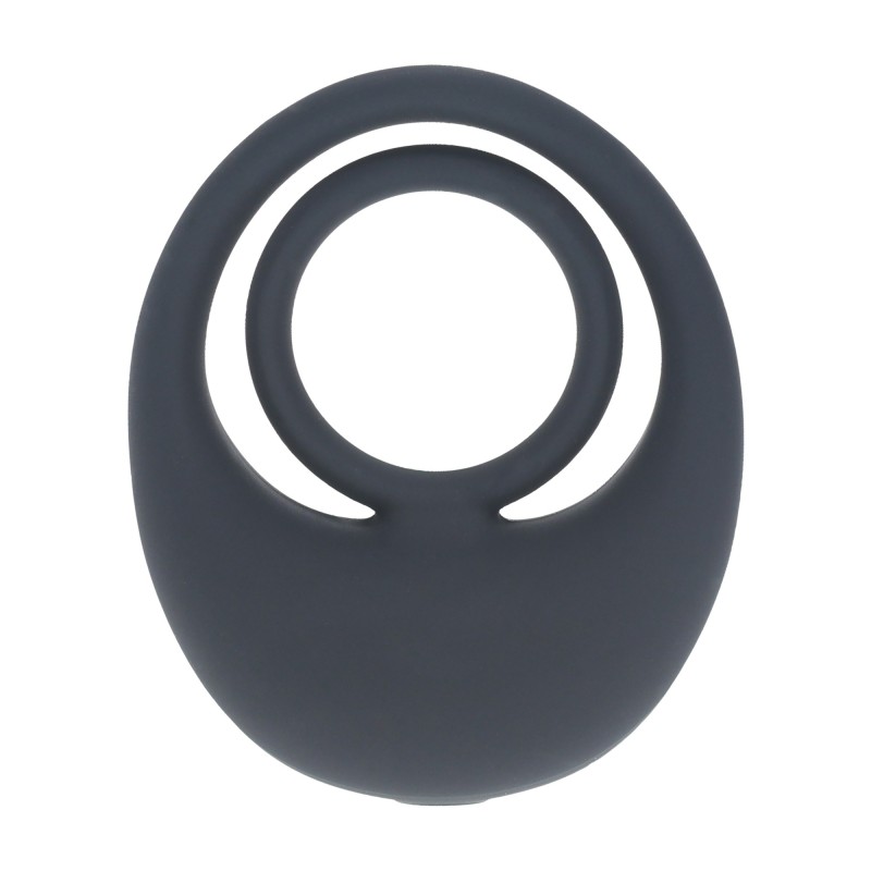 Levelz Vibrating Liquid Silicone Cock and Ball Ring - Black