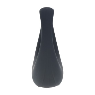 Levelz Vibrating Liquid Silicone Cock and Ball Ring - Black