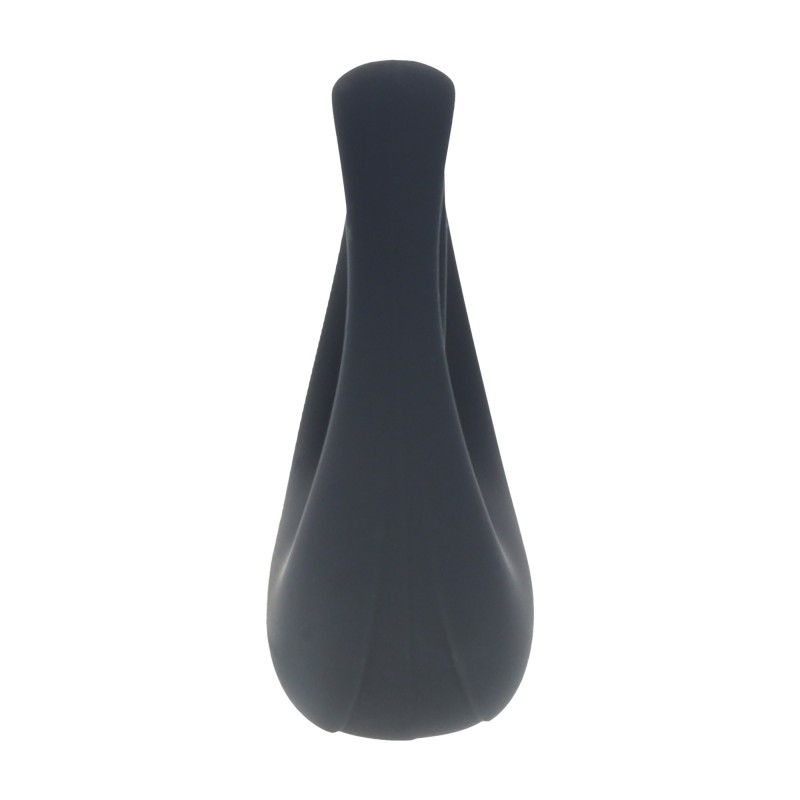 Levelz Vibrating Liquid Silicone Cock and Ball Ring - Black