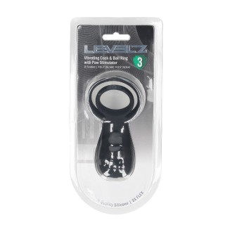 Levelz Vibrating Cock and Ball Ring with Paw Stimulator - Black
