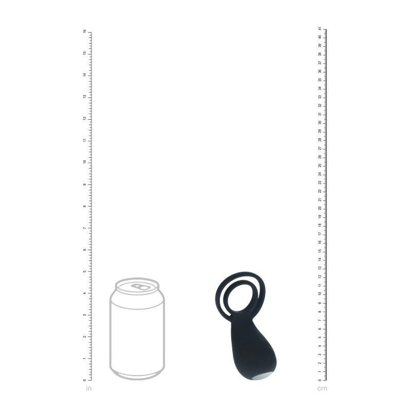 Levelz Vibrating Cock and Ball Ring with Paw Stimulator - Black