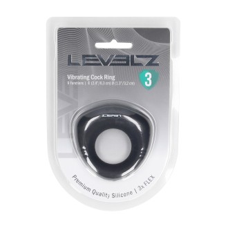 Levelz Sealed Liquid Silicone Vibrating Cockring - Black