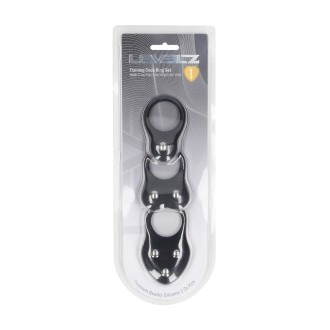 Levelz Silicone Training Cockring Set of 3 - S/M/L - Black
