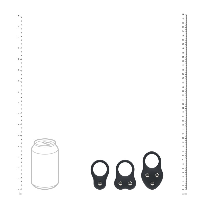 Levelz Silicone Training Cockring Set of 3 - S/M/L - Black
