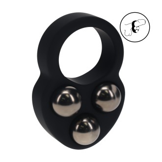 Levelz Liquid Silicone Triple Weighted Ball Cockring - Black