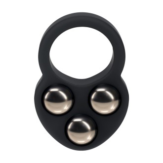 Levelz Liquid Silicone Triple Weighted Ball Cockring - Black