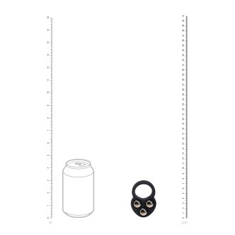 Levelz Liquid Silicone Triple Weighted Ball Cockring - Black