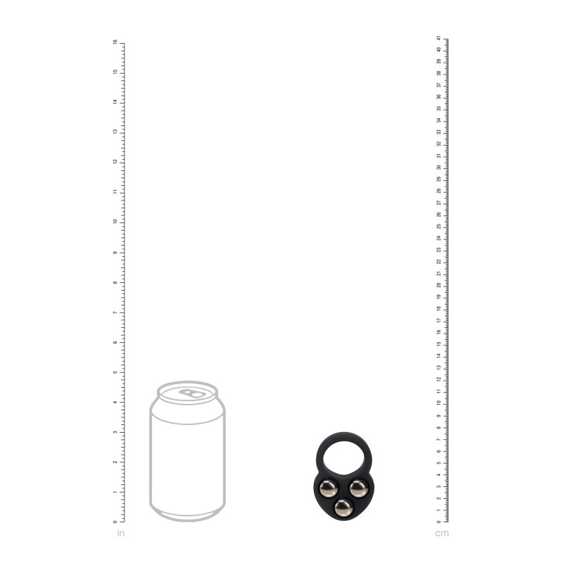 Levelz Liquid Silicone Triple Weighted Ball Cockring - Black