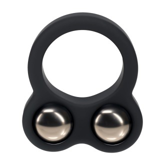 Levelz Liquid Silicone Double Weighted Ball Cockring - Black