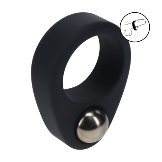 Levelz Liquid Silicone Single Weighted Ball Cockring - Black