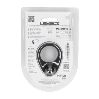 Levelz Liquid Silicone Single Weighted Ball Cockring - Black