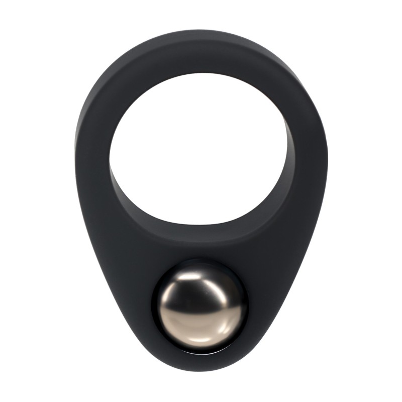 Levelz Liquid Silicone Single Weighted Ball Cockring - Black