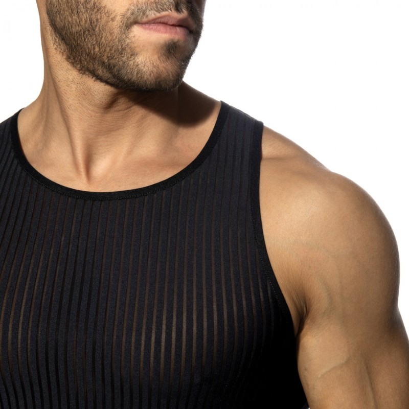Addicted Black Stripe Tank Top