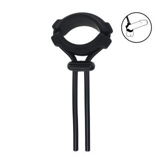 Levelz Detachable Wide Adjustable Silicone Lasso Cockring - 5mm - Black